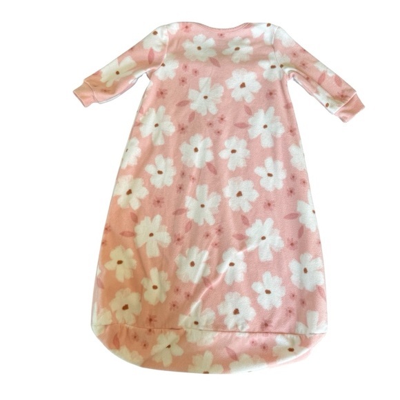 Carter’s Pink Floral Fleece Sleep Sack 2-way zip Baby Girls 3-6M - Picture 2 of 4